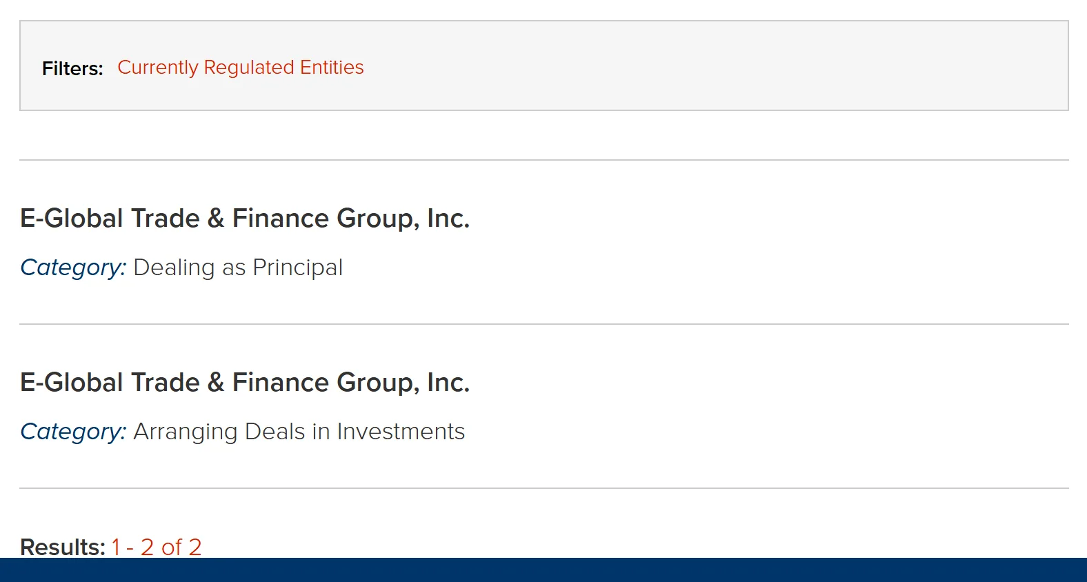 BVI FSC ลงทะเบียน E-Global Trade & Finance Group, Inc. ในฐานะผู้ได้รับอนุญาตให้ดำเนินธุรกิจเป็นตัวการซื้อขายและจัดการซื้
