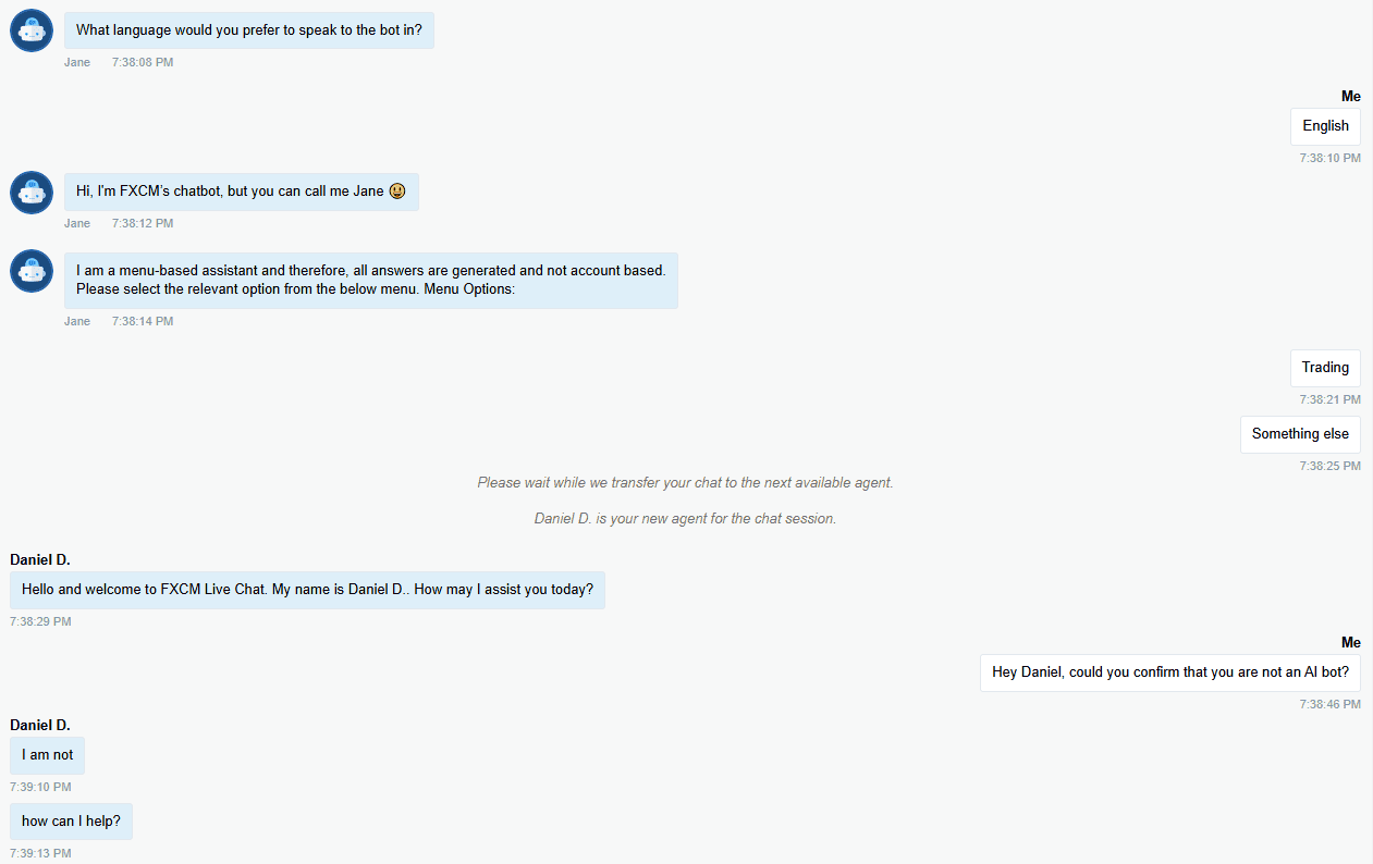 แชทสดของ FXCM ดีไหม