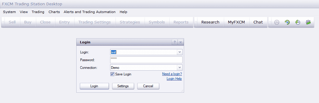 FXCM Desktop Trading Station