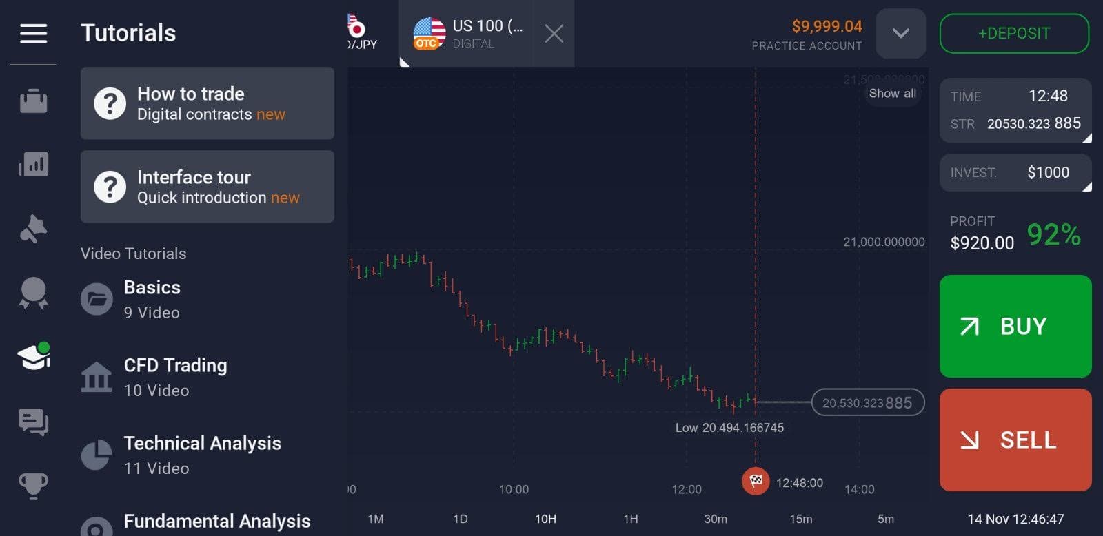 วิดีโอสอนการใช้งานในแอปมือถือ IQ Option
