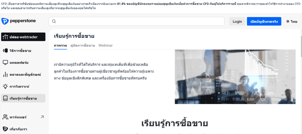 พอร์ทัลการศึกษาของ Pepperstone ดีไหม ?