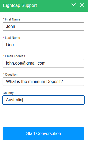 Eightcap Support Outreach