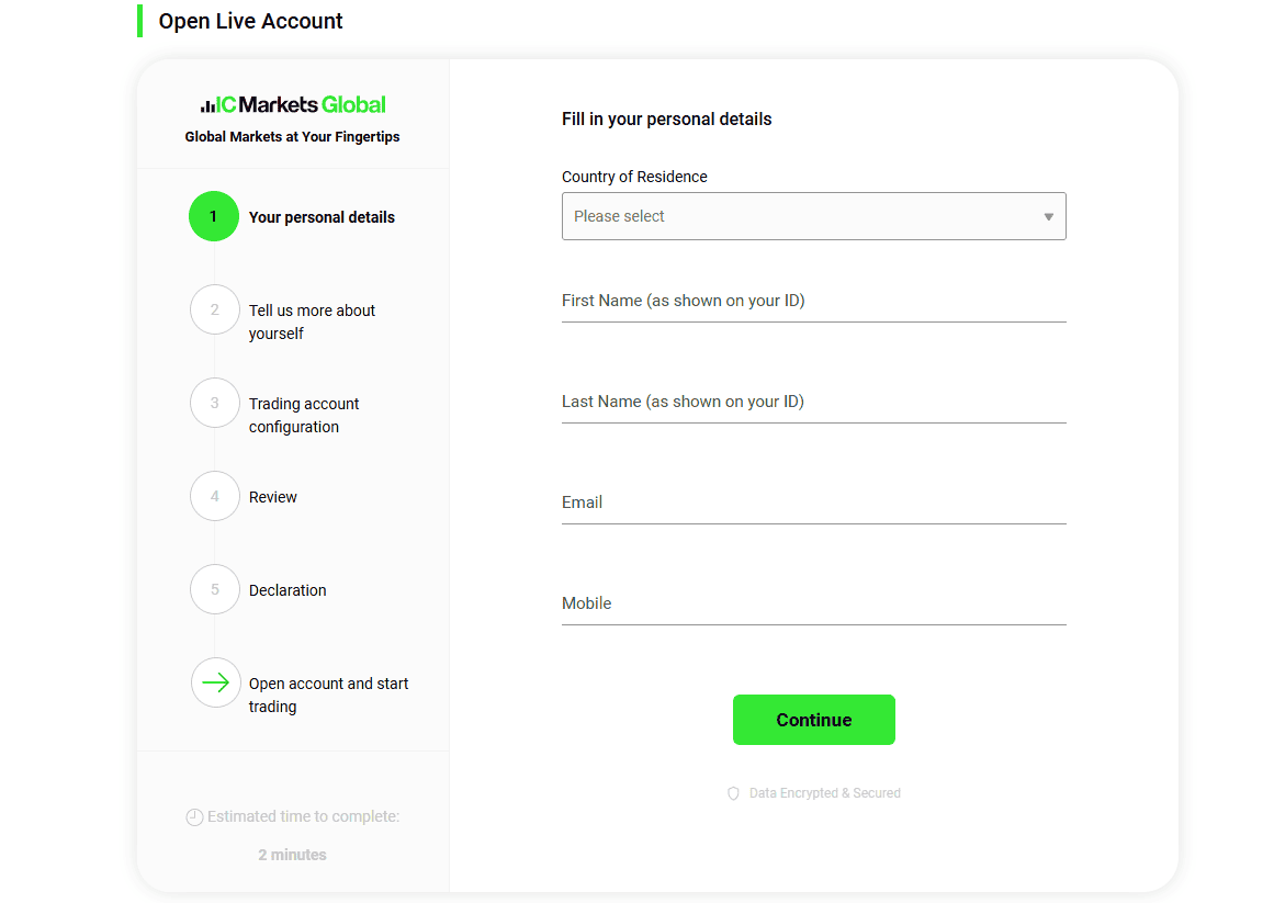 การเปิดบัญชี IC Markets