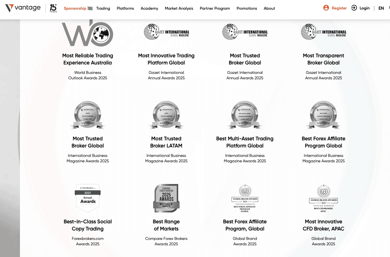 รางวัลของ Vantage Market