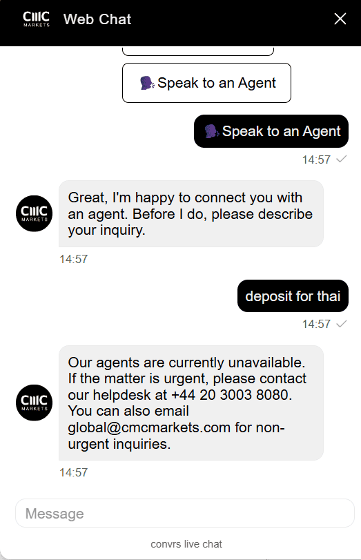 ฝ่ายบริการลูกค้า CMC Markets