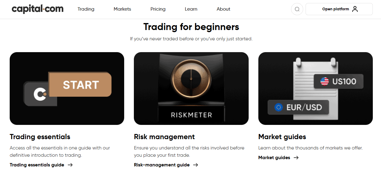 พอร์ทัลการเรียนรู้ Capital.com