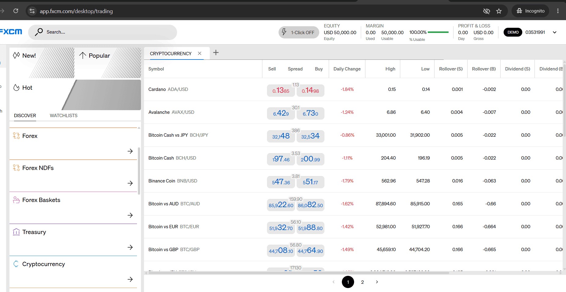 แพลตฟอร์ม FXCM แสดงรายการคริปโต CFD 16 รายการและตะกร้าคริปโต 1 รายการ