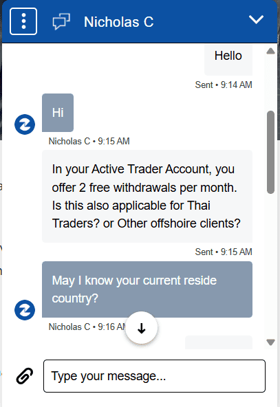 ฝ่ายบริการลูกค้า FXCM ยืนยันการถอนเงินฟรี 2 ครั้งแรกต่อเดือนผ่านการโอนธนาคารในประเทศ