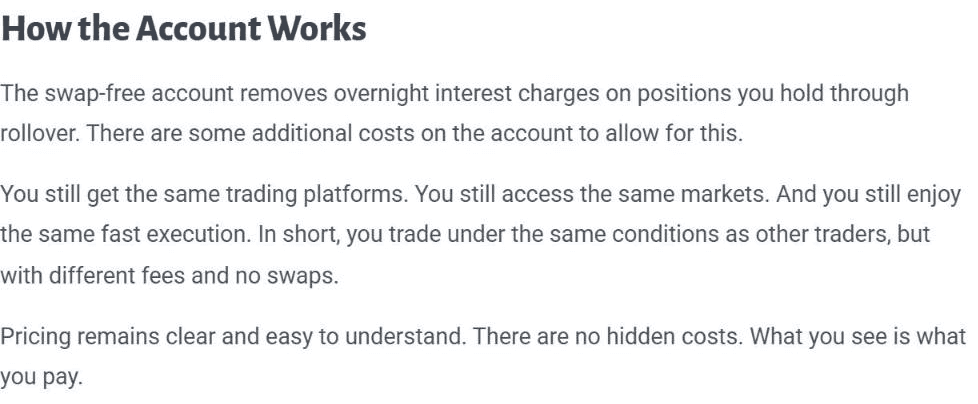 บัญชี swap-free ของ TabTrade